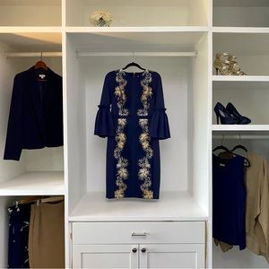 Stardust Flute Sleeve Midi Dark Blue Dress from Ted Baker London!